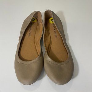Lucky Brand Emmie Leather Ballet Flats - Size 9 - Tan Color